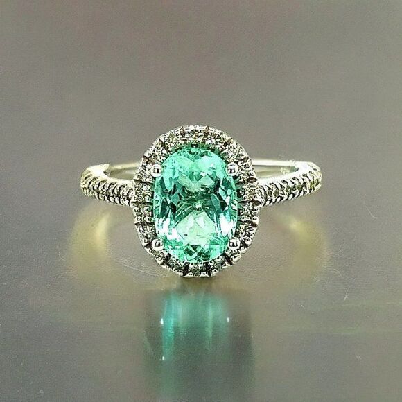Natural Colombian Emerald Diamond Ring Size 6.5 14k WG 2.98 TCW Certified 218110 - Picture 16 of 17